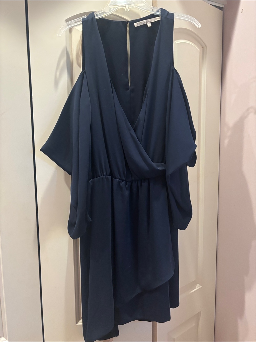 RACHEL Rachel Roy Navy One-Shoulder Cold-Shoulder Dress